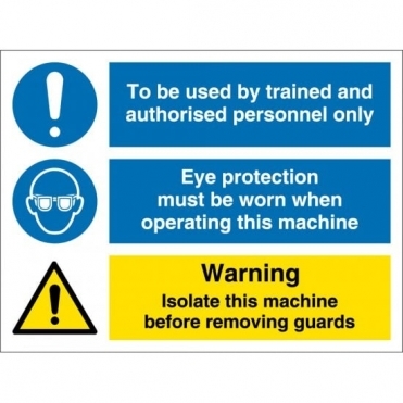 Size: 600mm x 450mm Machinery Hazard Warning Signs