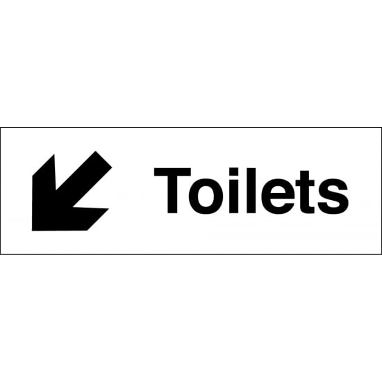 Toilets Arrow Down Left Signs