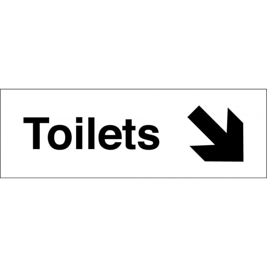 Toilets Arrow Down Right Signs