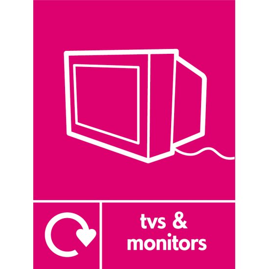 TVs And Monitors Waste Recycling Signs