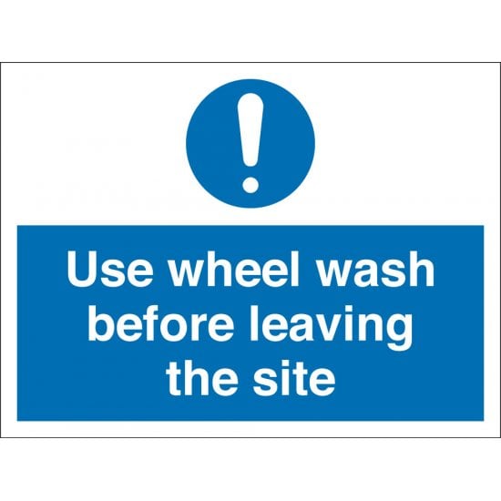 Use Wheel Wash Before Leaving The Site Signs