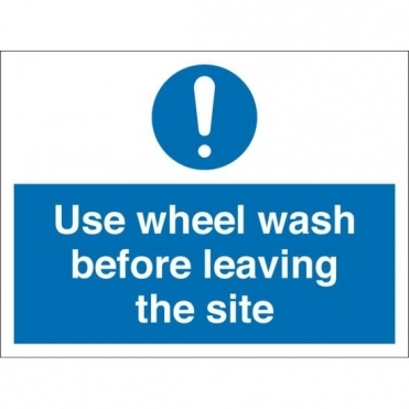 Use Wheel Wash Before Leaving The Site Signs