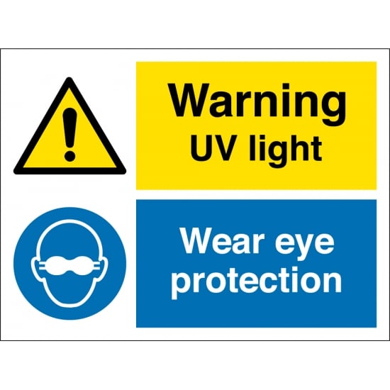 UV Light Wear Eye Protection Signs