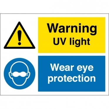 UV Light Wear Eye Protection Signs