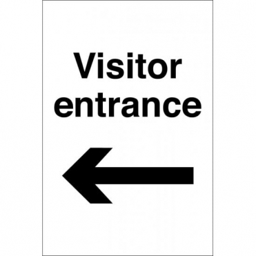 Visitor Entrance Arrow Left Sign