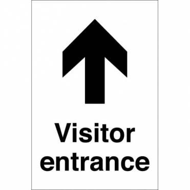 Visitor Entrance Arrow Up Sign
