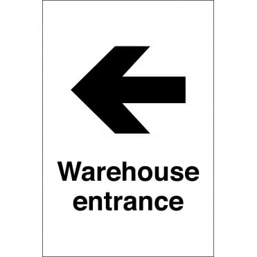 Warehouse Entrance Arrow Left Sign