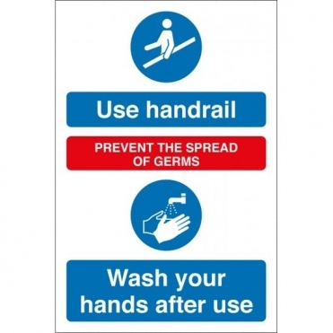 Wash Your Hands After Using Handrail Signs