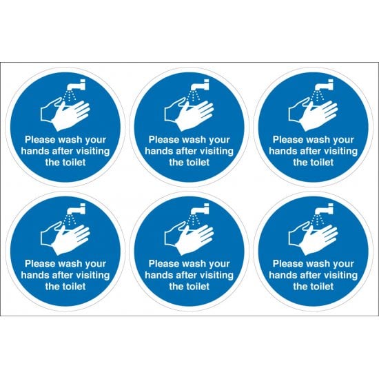Wash Your Hands After Visiting The Toilet Labels