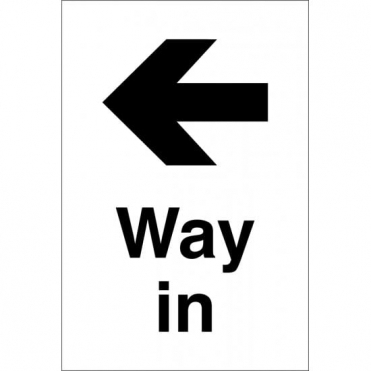 Way In Arrow Left Signs