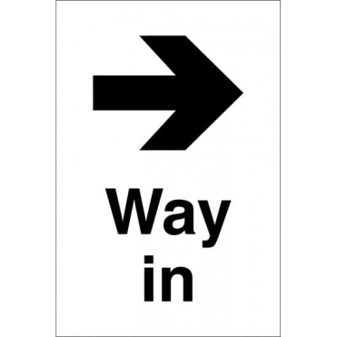Way In Arrow Right Signs