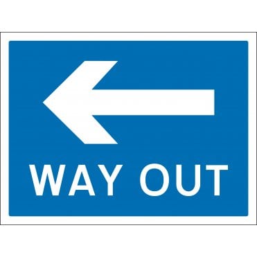 Way Out Arrow Left Sign