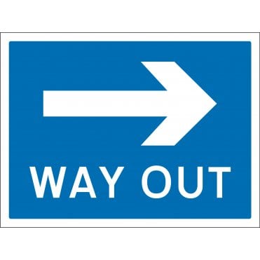 Way Out Arrow Right Sign
