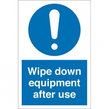 Wipe Down Equipment After Use Signs